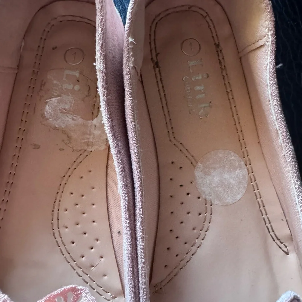 Link Pink girl Dress Shoes with Floral Design